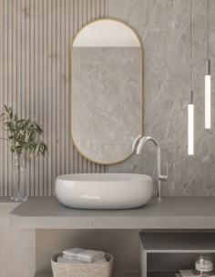 Espejo ovalado negro - oro FREDDIE NOL de BathDecor