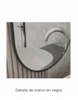 Detalle Espejo ovalado negro - oro FREDDIE NOL de BathDecor