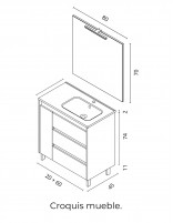 Mueble Royo lavabo desplazado derecha