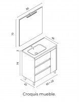 Mueble Royo lavabo desplazado izquierda