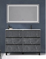 Mueble lavabo seno desplazado 6 cajones marquina
