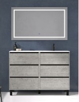 Mueble lavabo seno desplazado 6 cajones cemento