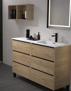 Mueble lavabo seno desplazado 6 cajones - 120 cm VERSO
