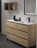 Mueble lavabo seno desplazado 6 cajones - 120 cm VERSO