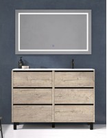 Mueble lavabo seno desplazado 6 cajones nature