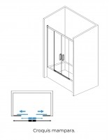 Mampara bañera Basic GME Cromo croquis