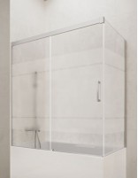 Mampara bañera angular GME Basic Cromo decorado