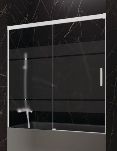 Mampara bañera GME Basic Blanca - 1 fijo y 1 corredera sin perfil inferior 2