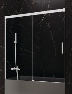 Mampara bañera GME Basic Blanca - 1 fijo y 1 corredera sin perfil inferior