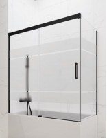 Mampara bañera angular GME Basic Negra decorado
