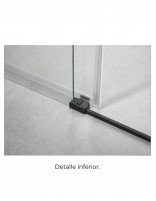 Mampara Basic negra + lateral fijo  detalle