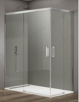 Mampara angular Basic cromo modelo sin perfil inferior de GME