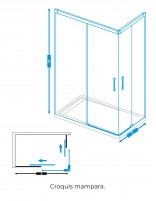 Mampara angular Basic blanca croquis