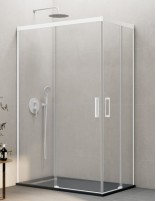 Mampara angular Basic blanca modelo sin perfil inferior de GME