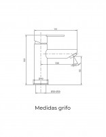 Croquis de Pack Grifo lavabo bajo - acero + Válvula click-clack de GME