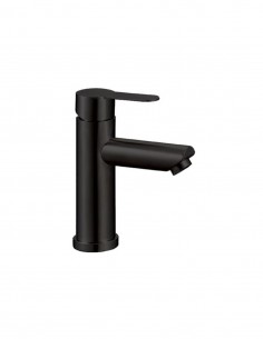 Pack Grifo lavabo bajo - negro + Válvula click-clack de GME 2