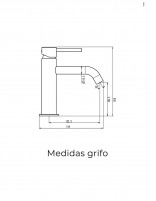 Croquis de Pack Grifo lavabo bajo - oro/cobre + Válvula click-clack SIRIO de GME