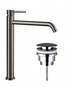 Pack Grifo lavabo alto - negro/titanio+ Válvula click-clack SIRIO de GME 2