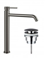 Pack Grifo lavabo alto - negro/titanio+ Válvula click-clack SIRIO de GME
