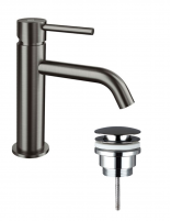 Pack Grifo lavabo bajo - negro/titanio+ Válvula click-clack SIRIO de GME