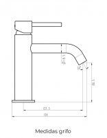 Croquis de Pack Grifo lavabo bajo - negro/titanio+ Válvula click-clack SIRIO de GME