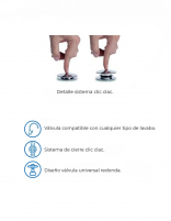 Pack Grifo lavabo bajo - negro/titanio+ Válvula click-clack SIRIO de GME