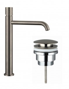 Pack Grifo lavabo alto - cromo/níquel + Válvula click-clack HELIOS de GME 2