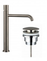 Pack Grifo lavabo alto - cromo/níquel + Válvula click-clack HELIOS de GME