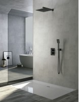 Set de ducha negro - empotrado termostático modelo CÍES de IMEX