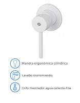 Pack Grifo empotrable acabado en blanco o negro para lavabo - Sirio de GME