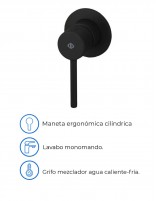 Pack Grifo empotrable acabado en blanco o negro para lavabo - Sirio de GME