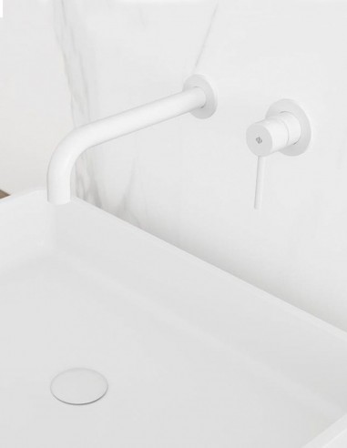 Pack Grifo empotrable acabado en blanco o negro para lavabo - Sirio de GME