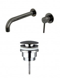 Pack Grifería titanio - empotrable para lavabo + Válvula clic clac Sirio de GME