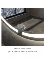 Espejo LED frontal ambiental independientes detalle triple touch