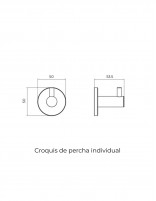 Croquis de percha - Pack de accesorios cromo - ESSENTIAL de Medimex