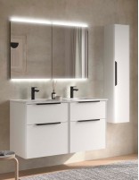 Conjunto suspendido lavabo doble white