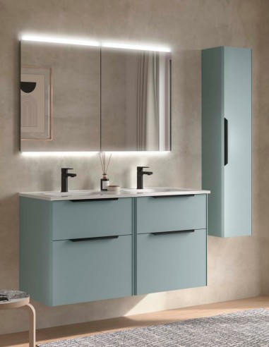 Conjunto suspendido lavabo doble aqua