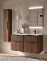 Conjunto 120 lavabo desplazado nogal