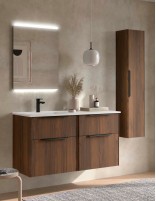 Conjunto 120 lavabo desplazado nogal izquierda