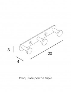 Percha triple - inox. cepillado ECO de Manillons Torrent 2