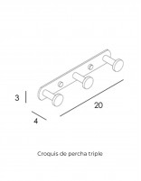 Percha triple - inox. cepillado ECO de Manillons Torrent