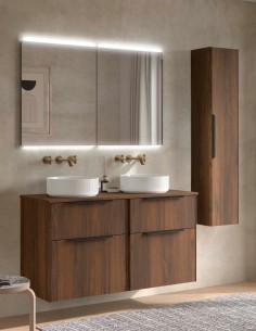 Conjunto 120 sobre encimera LUVA con diferentes tiradores de Salgar