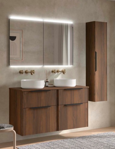 Conjunto 120 sobre encimera LUVA con diferentes tiradores de Salgar