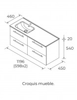 Mueble lavabo desplazado Salgar croquis izda