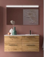 Mueble lavabo desplazado Salgar  SILANE 4 cajones tiradores texturizados