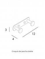 Croquis de Percha doble - inox. cepillado ECO de Manillons Torrent