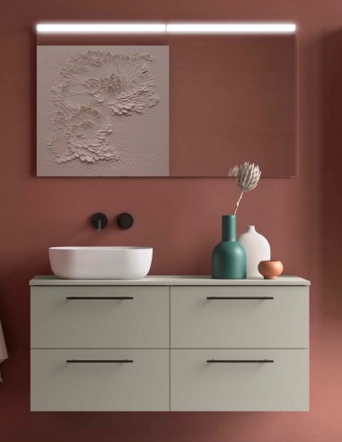 Mueble dos lavabos encimera Salgar grey satin