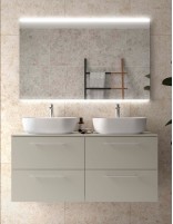 Mueble dos lavabos encimera Salgar grey satin