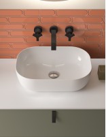 Mueble dos lavabos encimera Salgar detalle lavabo Carla