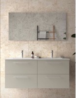 Mueble lavabo doble Salgar grey satin